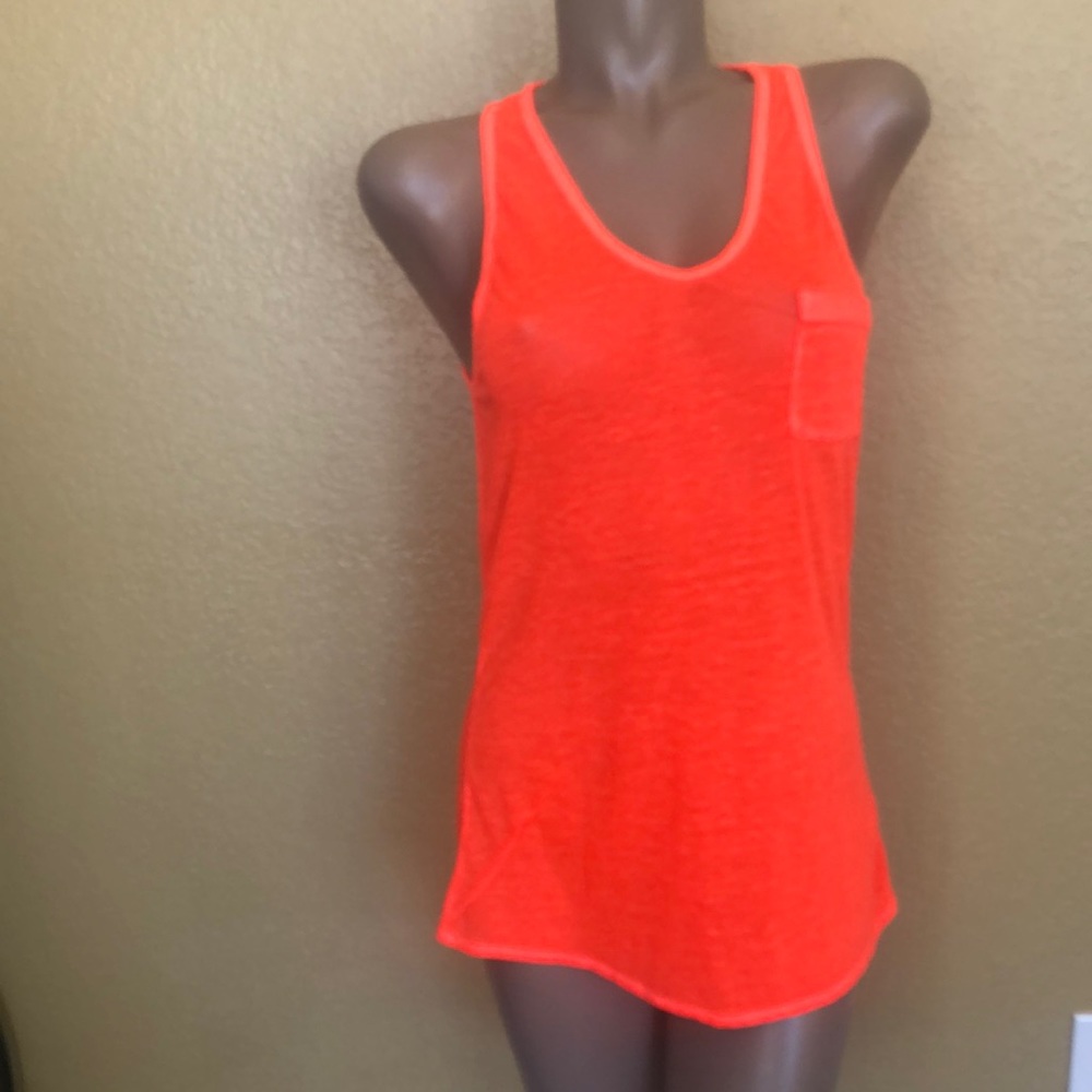 Athleta Neon Orange Sleeveless Shirt XS